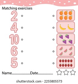 Match cute kawaii fruits by color. Educational worksheet for kids. Color matching game for preschoolers. Colorful set of fruit