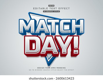 match day 3D Modern Text Effect with Realistic Depth, Smooth Glossy Finish, and a Futuristic Aesthetic