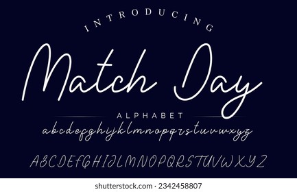 Match Day Best Alphabet Signatures Handdraw Brush Script Logotype Font lettering handwritten