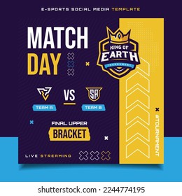 Match Day E-sports Gaming Banner Template for social media Flyer with Logo