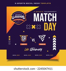 Match Day E-sports Gaming Banner Template for social media Flyer with Logo