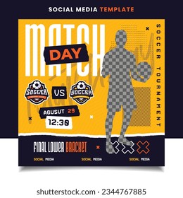 Vorlage für das Banner für das Fußballturnier von Match Day mit Logo für soziale Medien