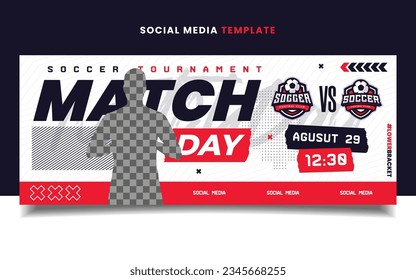 Vorlage für das Banner für das Fußballturnier von Match Day mit Logo für soziale Medien