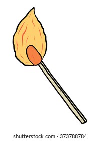 match with fire / cartoon vector and illustration, hand drawn style, isolated on white background.