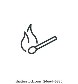 Match fire flame matches icon, vector illustration