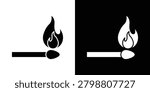 Match fire icon clipart for apps and web