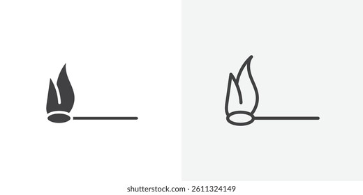 Match fire icon collection. vector illustration set