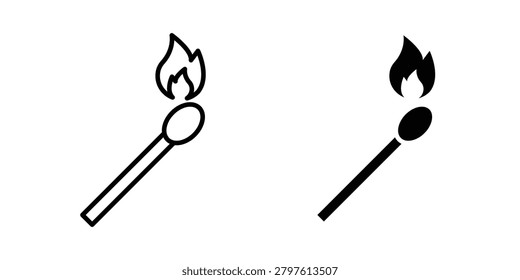 Match fire icon drawing