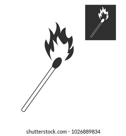 Match fire icon isolated on white background.flat style icon for app, web and digital design. Vector stock illustration.