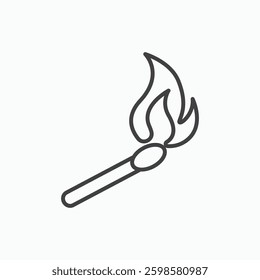 Match fire icon isolated on white background