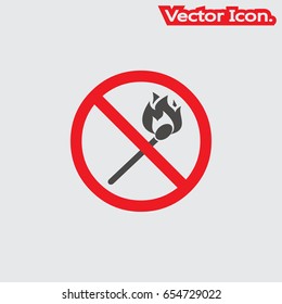 Match fire icon isolated sign symbol and flat style for app, web and digital design. Vector illustration.