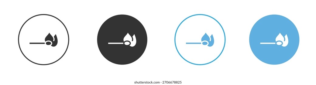 Match fire icon Logo Template Design set