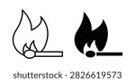 Match fire icon minimal design pack
