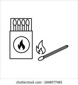 Coincidir con el vector de icono de fuego. Ilustración del vector sobre fondo blanco