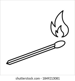 Match fire icon vector. Vector illustration on white background