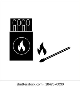 Match fire icon vector. Vector illustration on white background