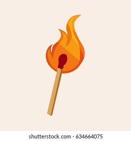 Match with fire icon vector illustration