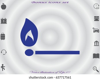 match, fire, icon, vector illustration eps10