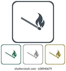 Match fire icon vector. Vector illustration