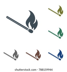 Match fire icon vector. Vector illustration