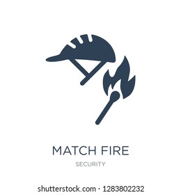 match fire icon vector on white background, match fire trendy filled icons from Security collection, match fire vector illustration