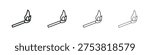 Match fire icon Vector Pictogram for Web and App in Outline Style