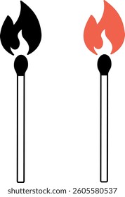 Match fire icon, vector fire sign, EPS10. Vector illustration