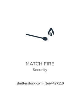 Match fire icon vector. Trendy flat match fire icon from security collection isolated on white background. Vector illustration can be used for web and mobile graphic design, logo, eps10