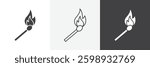 Match fire icons in Thin line black color. flat simple vector symbols illustration.