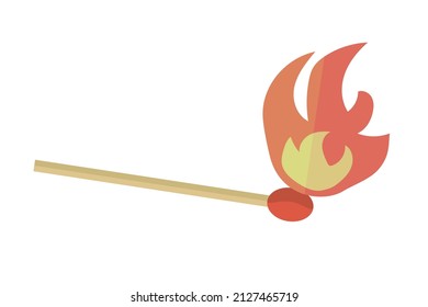 Match and fire icons. Vector.