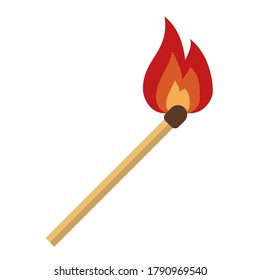 Coincidir con el fuego aislado en el fondo blanco. Ilustración del vector