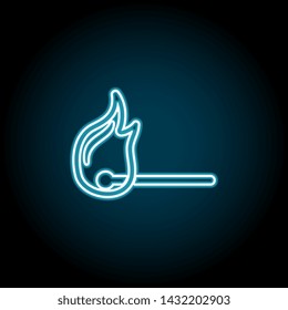 match, fire neon icon. Simple thin line, outline vector of universal icons for UI and UX, website or mobile application