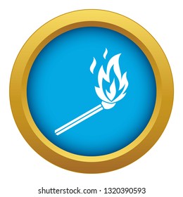 Match flame icon blue vector isolated on white background for any design