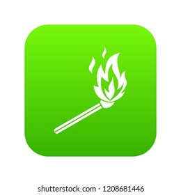 Match flame icon digital green for any design isolated on white vector illustration