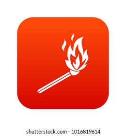 Match flame icon digital red for any design isolated on white vector illustration