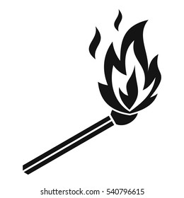 Match flame icon. Simple illustration of match flame vector icon for web