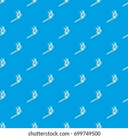 Match flame pattern repeat seamless in blue color for any design. Vector geometric illustration