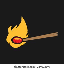Match Flame Vector Icon