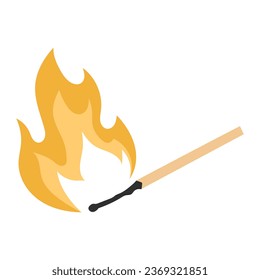 match flaming fire vector illustration