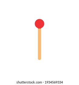 Match flat icon. Fire danger symbol. Kitchen equipment sign. Logo design element