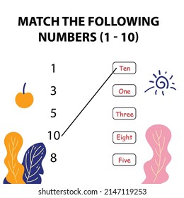 Match the following numbers. find missing letter and write. Education children books