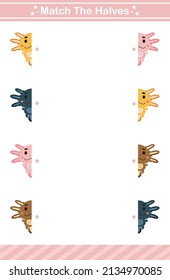 match the halves of animals game for children