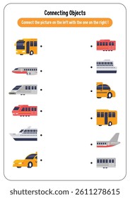 Match the halves. Connect object halves. Printable Worksheets, logical games for kids. Early learning educational logical games for children for preschool, kindergarten