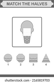 Coincide con las mitades del helado. Hoja de trabajo para niños