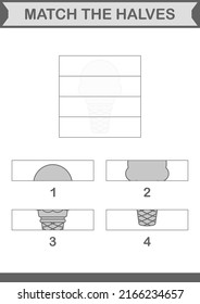 Match halves of Ice Cream. Worksheet for kids