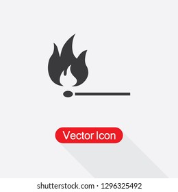Match Icon, Burning Match Icon Vector Illustration Eps10