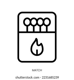 match icon. Line Art Style Design Isolated On White Background