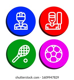 match icon set. Collection of Hockey player, Cricket, Tennis, Soccer ball icons