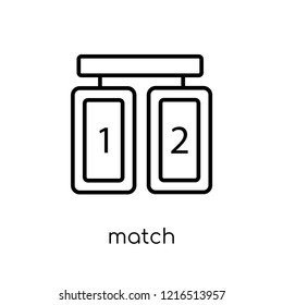 Match icon. Trendy modern flat linear vector Match icon on white background from thin line sport collection, editable outline stroke vector illustration