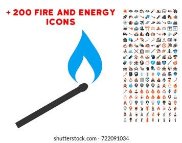 Match Ignition icon with bonus fire symbols. Vector illustration style is flat iconic symbols for web design, app ui.